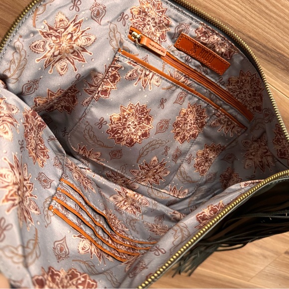 HOBO Gray Leather Stevie Fringe Clutch - Picture 12 of 13